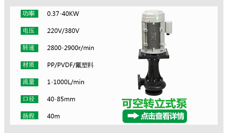 立式泵参数